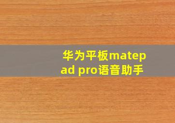 华为平板matepad pro语音助手